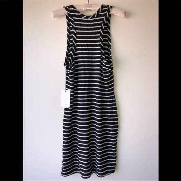 🆕 Black and White Striped Tank Dress, Sz M 🖤 - Picture 3 of 8